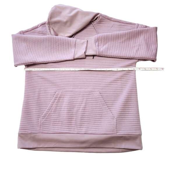 Sweatshirt Project Drop Shoulder Dusty Pink Pullover Cross Neck Hoodie Size S - Picture 8 of 11